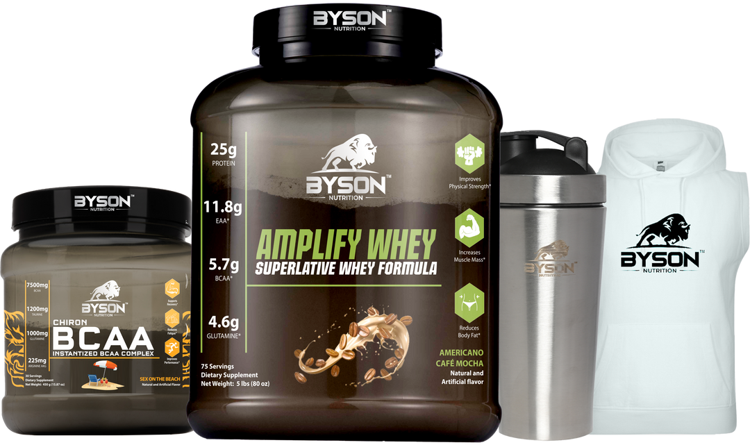 Amplify Whey Protein Powder 5 Lbs + Chiron BCAA 450g + Shaker + Hoodie