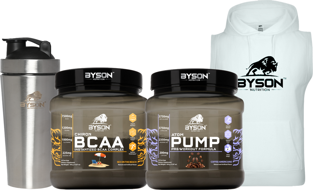Atom Pump - Pre-workout Formula + Chiron BCAA 450g + Shaker + Hoodie